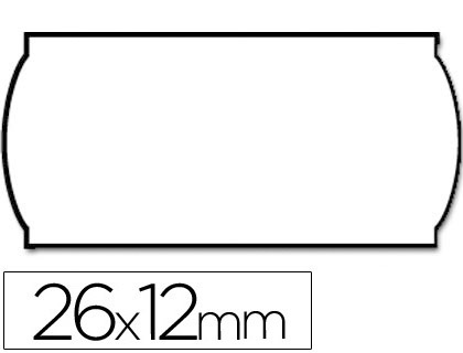 1500 etiquetas Meto papel blanco lisas onduladas 26 x 12 mm. para Toval